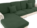 LA MEACK Couch Cushion Cover Chaise Lounge Cover Washable Separate Seat Chaise by LA+MEACK