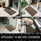 Yimobra Front Door Mat Outside Entrance, 47x24 All-Season Waterproof Welcome Matt Outdoor, All-Weather Non-Slip Doormat, Porch Patio Indoor Entrance Mat, Brown