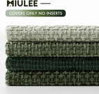 MIULEE Soft Decorative Chenille Pillow Covers Forest Green 18x18 Pack of 4 | - Image 6