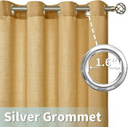 72 inch Long Linen Curtains for Bedroom 2 Panels, Caramel Brown | Light - Image 4