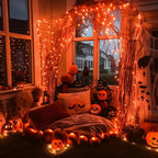 Halloween Lights Orange Lights, 50FT 200 Count Incandescent Connectable Fall Light, 120V UL Listed Waterproof Halloween Decorations for Autumn Indoor Outdoor Party Home Garden Yard Decor