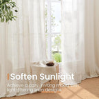 BGment 80 Inches Long Linen Semi Sheer Curtains - Image 5