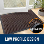 OLANLY Front Door Mat 35x23, Waterproof Heavy-Duty Indoor Outdoor Doormat | Tan - Image 4
