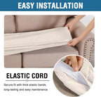 H.VERSAILTEX Super Stretch Individual Seat Cushion Covers Sofa Covers Couch Cushion Covers Slipcover Sets Thick Jacquard Textured Twill Fabric (2 Piece Medium Sofa Cushion Covers, Ivory)