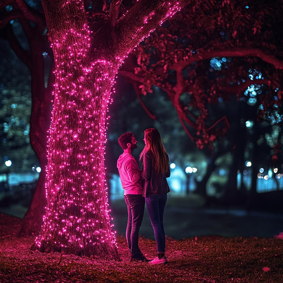 TW SHINE Christmas Lights, 20FT 100 Count Incandescent Mini Christmas Tree Light, Waterproof Xmas String Lights for Outdoor Indoor Home Party Yard Decorations, Pink
