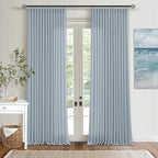 Dusty Blue Pleated Linen Curtains 96 Inches Long - Image 9