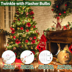 Clear Christmas Lights 25FT 100 Incandescent Bulbs Warm White Mini Lights with White Wire for Christmas Tree, Garland, Thanksgiving, Wedding, Party, Home, Indoor & Outdoor Festival Decoration