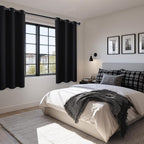 Blackout Curtains for Bedroom, 42 x 63 Inches Length Black 2 Panels | Thermal - Image 6