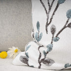 YOUR SMILE Classical Embroidery Jacquard Teal Leaf Pattern Square Decorative Throw Pillow Case Cushion Cover 18x18 inch