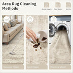 Soalmost Runner Rug 2x12 Washable Non-Slip Hallway Kitchen Runners Beige | - Image 9