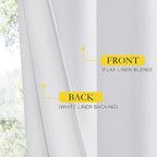 NICETOWN 100% Absolutely Blackout Linen Curtains - Image 5