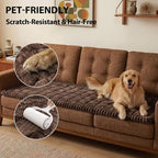Fixwal Waterproof Flannel Dog Couch Cover, 27.6" x 27.6", Dark Brown | - Image 6
