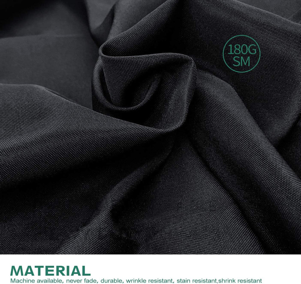 Surmente Black Tablecloth for Round Tables, 120-inch Round Table Cloths for Weddings, Banquets, or Restaurants