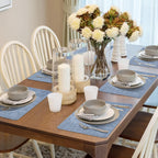 Maxpearl Faux Leather Placemats Set of 4, Waterproof - Wipe Clean - Heat Resistant - Anti Slip Dining Table Place Mats, Suitable for Indoor & Outdoor Use, 17’’×12’’, Blue
