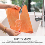 LEXMORE Placemats Set of 4 Vinyl/Plastic Woven Place Mats for Kitchen Table Indoor/Outdoor Washable Placemat Wipeable Dining Table Mats(Orange)