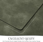 MOSAYT Vinyl Placemats Set of 8-12 X 17 Inch - Faux Leather 100% Waterproof Oil-Proof Wipeable PU Place Mats, Heat Resistant Reversible Table Mats for Kitchen, Dining, Outdoor (Olive Green)