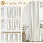 Ivory 100% Blackout Linen Curtains 80 Inch Length 2 Panels Set - Image 6