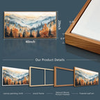 KELIYUAN Panoramic Wall Painting Canvas Wall Art For Living Room Large Wall Decor For Bedroom Abstract Mountain Forest Painting Pictures Office Decor Modern Room Home Decor Wood Framed 20"X40"