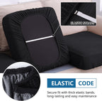 hyha Waterproof Couch Cushion Covers for Pets, Non Slip Sofa Seat Cover for Dogs Washable, Soft Thick Stretch Jacquard Fabric, Sofa Slipcovers with Elastic Bottom (1 Piece for Medium, Black)