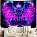Blacklight Tapestry,WingTapestry Glow In The Dark,UV Reactive Black Light Upright Posters Wall Hanging for Bedroom Dorm Living Room Backdrop Decor (wing14, 90L" x 70W")