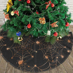 Christmas Tree Skirt,Gold Spider Web Xmas Tree Skirt Rustic Farmhouse Tree Skirt for Christmas Decor Xmas Holiday Home Party Decorations48