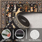 Black Floral Area Rug 3x5 for Bedroom Entryway | Ultra-Thin; Non Slip; - Image 6
