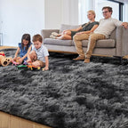 Dark Grey Large Area Rugs for Living Room Carpet, 8x10 Rug, Big Fluffy Modern - Image 8
