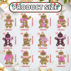 Gingerbread Man Ornaments Christmas Tree Decorations - 24pcs Pink Gingerbread Man Christmas Decorations Hanging Ornaments for Holiday Xmas Tree Home Decor