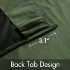 MIULEE Velvet Curtains 52x102 inches 2 Panels Olive Green Blackout Curtains | - Image 3