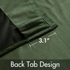 MIULEE Velvet Curtains 52x120 inches 2 Panels Olive Green Blackout Curtains | - Image 3