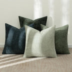 MIULEE Soft Decorative Chenille Pillow Covers Green Navy 20x20 Pack of 4 | - Image 3