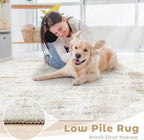 9x12 Area Rugs Washable Rug: Abstract Neutral Rugs Modern Non Slip Area Rug - Image 7