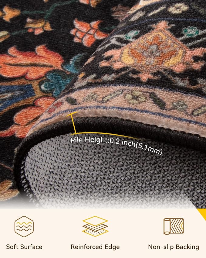RELEANY Washable Area Rug, Runner 3'x8', Water Repellent, Pet Friendly - Image 4