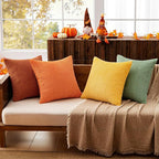 MIULEE Fall Decorative Throw Pillow Covers Yellow Rust Green 18x18 | Set of 4 - Image 2