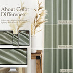Desert Sage Linen Curtains for Living Room 105 Inches Long Light Filtering Semi - Image 3