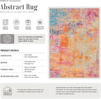 2x3 Washable Entryway Rug: Modern Abstract Soft Carpet Galaxy Haze | - Image 3