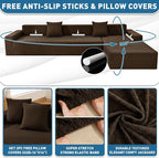 ZNSAYOTX Sectional Couch Covers, Stretch Jacquard Slipcovers - Image 3
