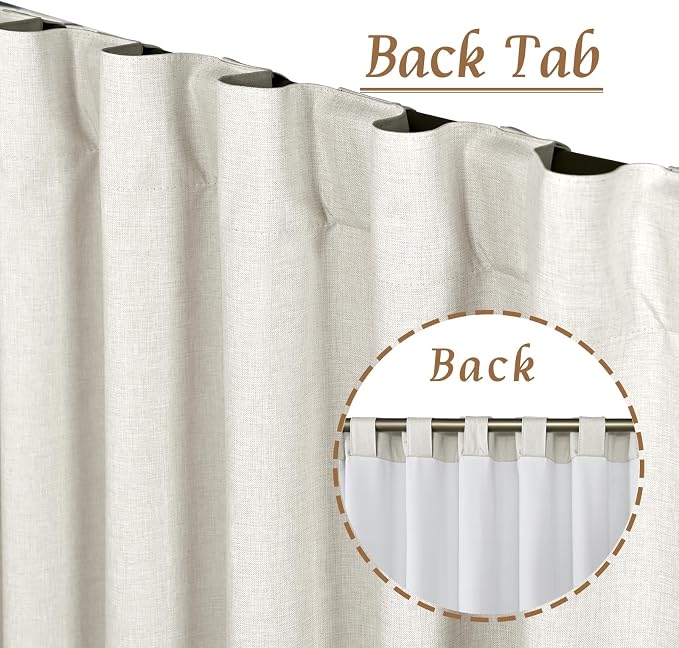 Ivory 100% Blackout Polyester Curtains 84 Inches Long, Polyester Living Room - Image 7