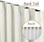 Natural 100% Blackout Linen Bedroom Curtains 63 Inches, 2 Panels | Ivory - Image 6