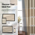Curtains, Linen Blackout Drapes 50''W x 72''L, 2 Panels, Natural Flax, Thermal - Image 8