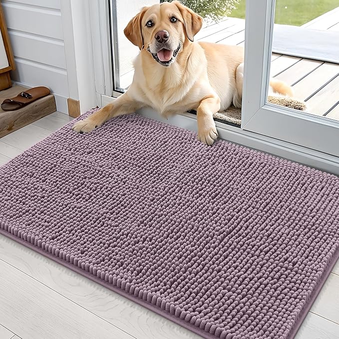 OLANLY Dog Door Mat for Muddy Paws 36x24, Super Absorbent Chenille Mud Mat | by OLANLY