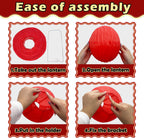 12Pcs Round Paper Lanterns Assorted Sizes (6" 8" 10" 12") for Home Decor, Wedding, Birthday, Hibachi Party, Casino Theme Party Decorations, Hanging Chinese Japanese Paper Lamps (Black Red Gold)