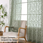Furman Sheer Sage Green Curtains 90 inches Long - Image 3