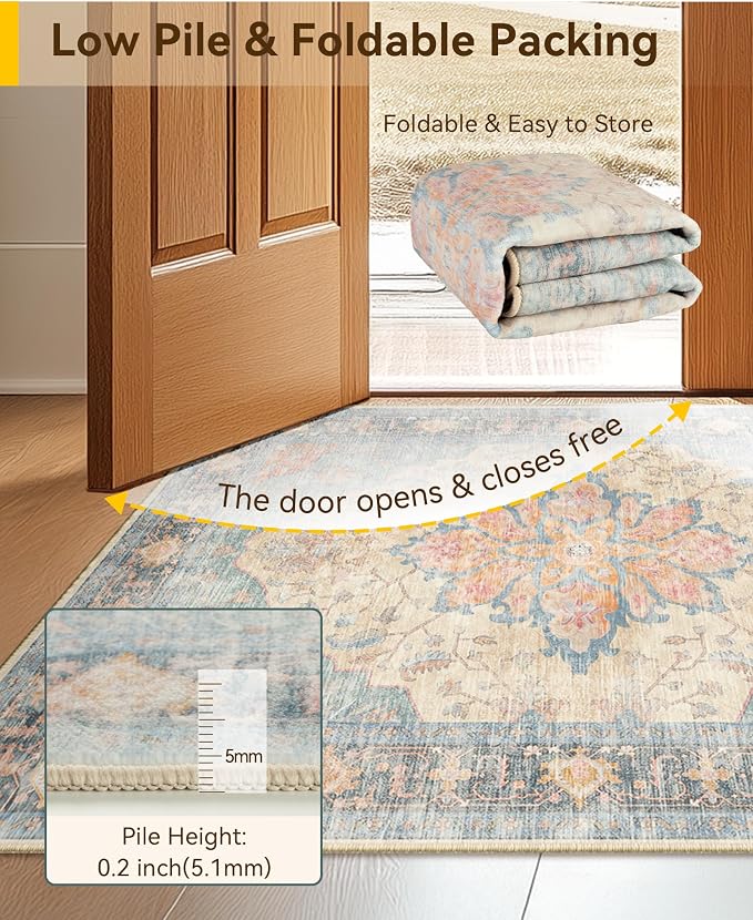 RELEANY Washable Area Rug, Runner 2'x10', Water Repellent, Pet Friendly - Image 4