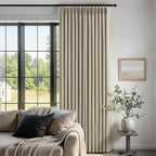 Topfinel Grey Beige Pinch Pleated Linen Curtains 84 Inch Length 2 Panels - Image 5