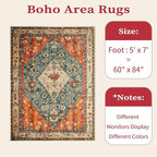 SERISSA 5x7 Washable Non Slip Boho Area Rug - Image 7