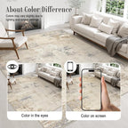 2.6x14 Washable Runner Rug:Modern Abstract Soft Carpet Beige Brown | - Image 6