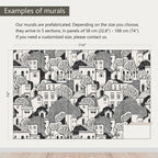 AFZEVEB-Black House with Trees Nursery Wallpaper murals for Bedroom 114"x74" (Not Peel and Stick)
