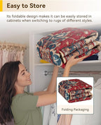 RELEANY Washable Area Rug, Square 4'x4', Water Repellent, Pet Friendly - Image 5