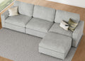 Belffin Modular Sectional Sofa with Storage Ottoman, Oversized Cloud Couch Sectional with Extra Deep Seat, Convertible L Shaped 4 Seater Sectional Couches for Living Room, Plush Corduroy Light Grey